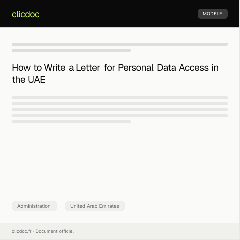 Document preview: Letter of Request for Access to Personal Data — Administration, United Arab Emirates