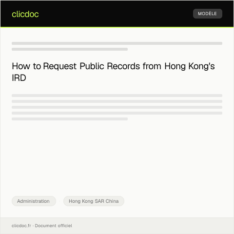 Document preview: Request for Access to Public Records or Data — Administration, Hong Kong SAR China