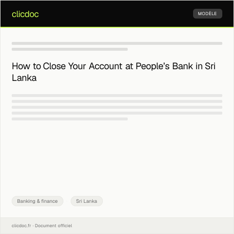 Document preview: Request for Account Closure at People’s Bank — Banking & finance, Sri Lanka