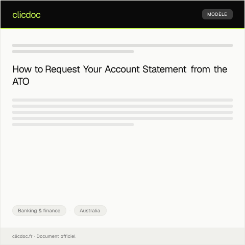 Document preview: Request for Account Statement — Banking & finance, Australia