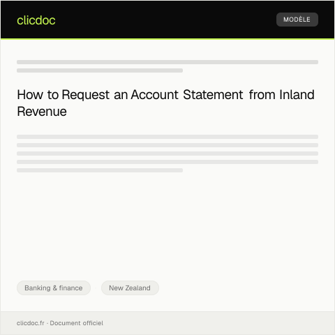 Document preview: Request for Account Statement — Banking & finance, New Zealand