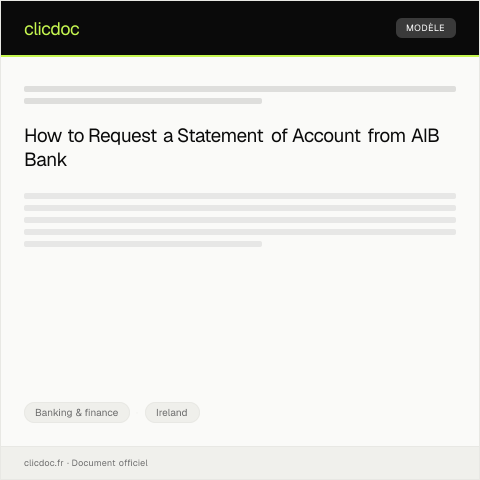 Document preview: Request for Statement of Account from AIB Bank — Banking & finance, Ireland