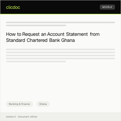 Document preview: Request for Account Statement from Standard Chartered Bank Ghana — Banking & finance, Ghana
