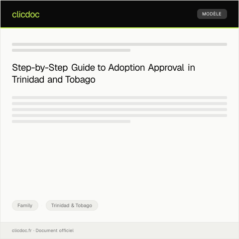 Document preview: Request for Adoption Approval (Adopt 003) — Family, Trinidad & Tobago