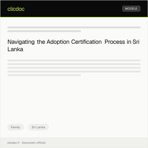 Document preview: Request for Adoption Certification – Form 4 — Family, Sri Lanka