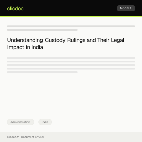 Document preview: Request for Adoption of Custody Ruling Issued by Court — Administration, India