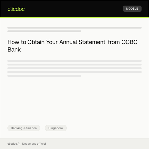 Document preview: Request for Annual Statement from OCBC Bank — Banking & finance, Singapore