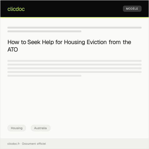 Document preview: Request for Assistance with Housing Eviction — Housing, Australia