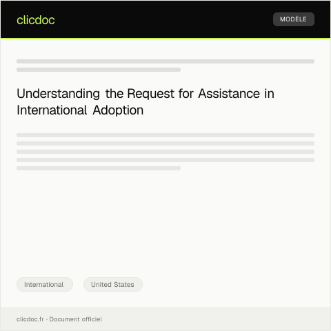 Document preview: Request for Assistance with International Adoption — International, United States