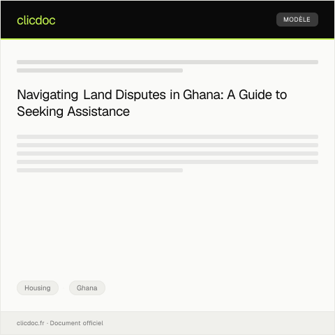Document preview: Request for Assistance with Land Dispute Resolution — Housing, Ghana