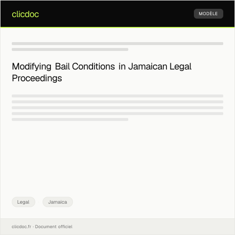 Document preview: Request for Bail Conditions Modification — Legal, Jamaica