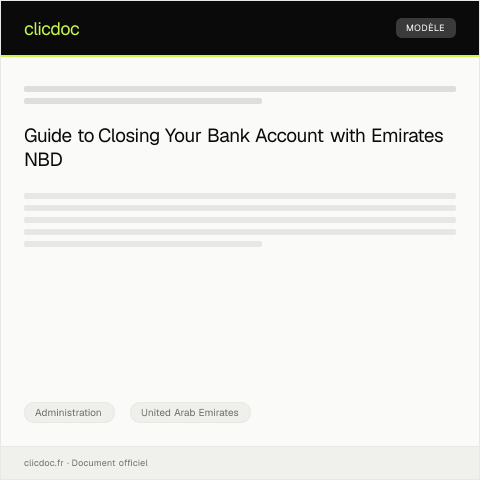 Document preview: Request for Bank Account Closure and Final Settlement via Emirates NBD — Administration, United Arab Emirates