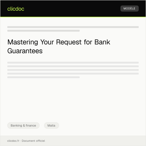 Document preview: Request for Bank Guarantees — Banking & finance, Malta