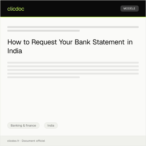 Document preview: Request for Bank Statement — Banking & finance, India