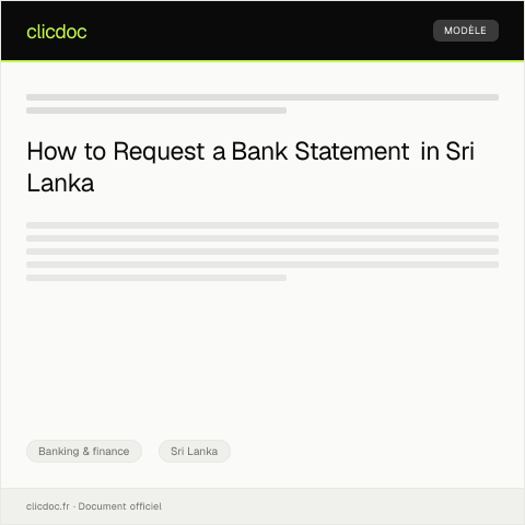 Document preview: Request for Bank Statement — Banking & finance, Sri Lanka