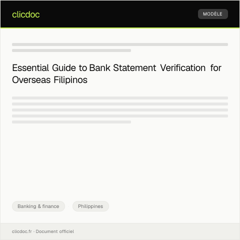 Document preview: Request for Bank Statement Verification for Overseas Filipinos — Banking & finance, Philippines
