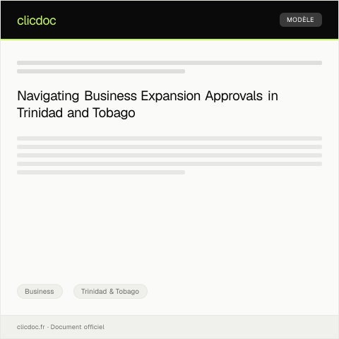 Document preview: Request for Business Expansion Approval — Business, Trinidad & Tobago