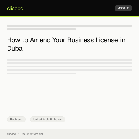 Document preview: Request for Business License Amendment from Dubai Department of Economic Development — Business, United Arab Emirates