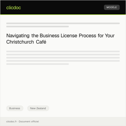 Document preview: Request for business license for a new café in Christchurch — Business, New Zealand