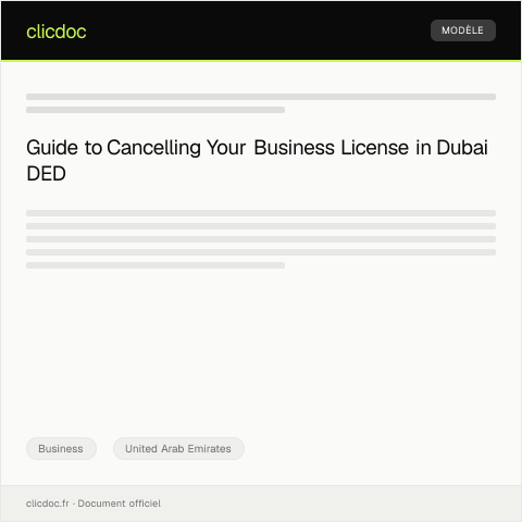 Document preview: Request for Business License Cancellation at Dubai DED — Business, United Arab Emirates