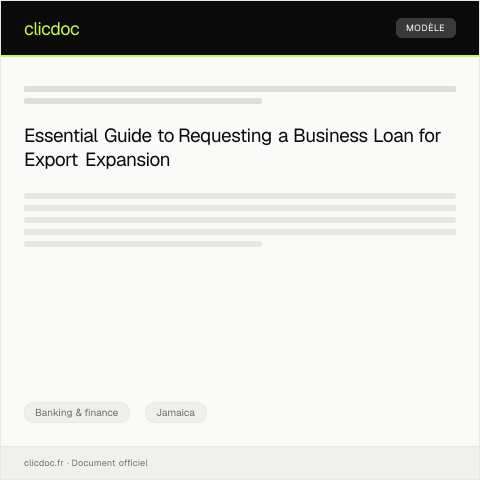 Document preview: Request for a Business Loan for Export Expansion in Jamaica — Banking & finance, Jamaica