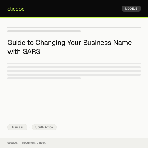 Document preview: Request for Business Name Change Documentation — Business, South Africa
