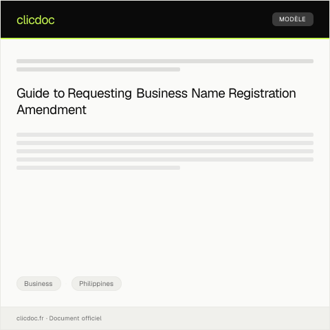 Document preview: Request for Business Name Registration Amendment at DTI — Business, Philippines