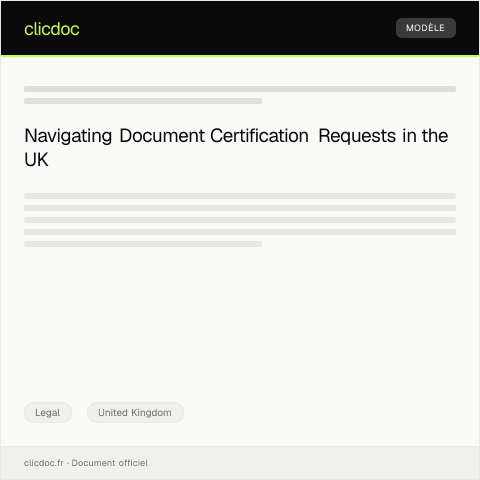 Document preview: Request for Certification of Document from UK Authorities — Legal, United Kingdom