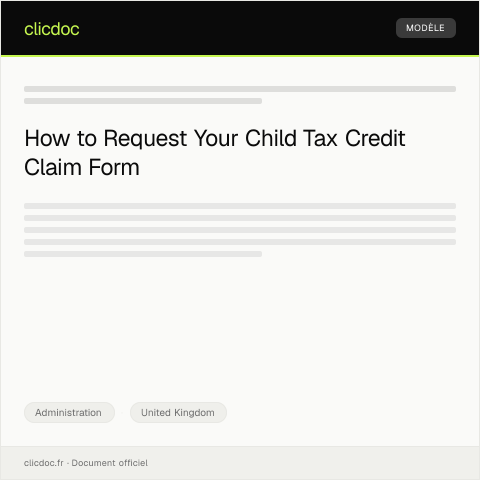 Document preview: Request for Child Tax Credit Claim Form — Administration, United Kingdom