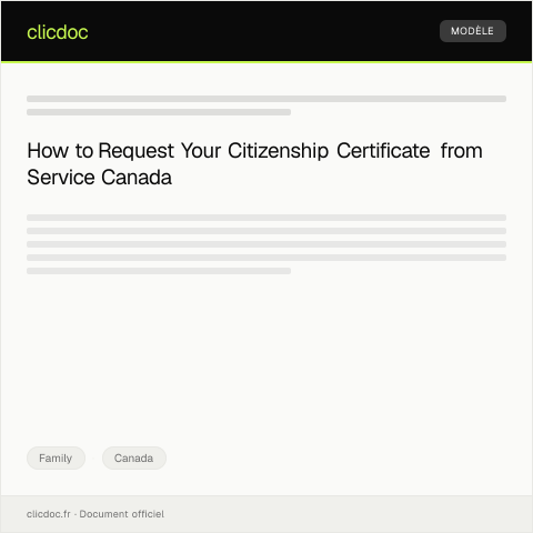 Document preview: Request for Citizenship Certificate — Family, Canada