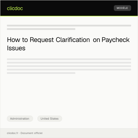 Document preview: Request for Clarification of Final Paycheck and Overtime Compensation — Administration, United States