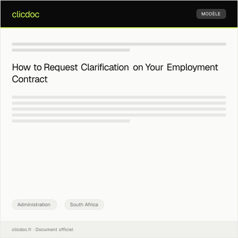 Document preview: Request for Clarification of Employment Contract Terms in Johannesburg — Administration, South Africa