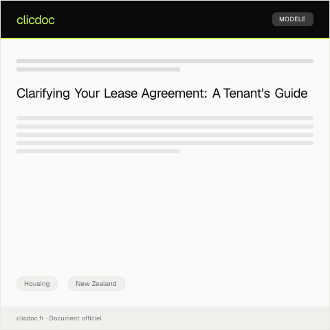 Document preview: Request for Clarification of Lease Terms — Housing, New Zealand