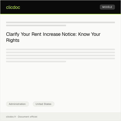 Document preview: Request for Clarification of Rent Increase Notice — Administration, United States