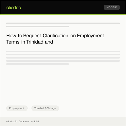 Document preview: Request for Clarification on Employment Terms and Conditions — Employment, Trinidad & Tobago