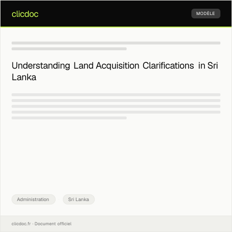 Document preview: Request for Clarification on Land Acquisition Proceedings from Ministry of Lands — Administration, Sri Lanka