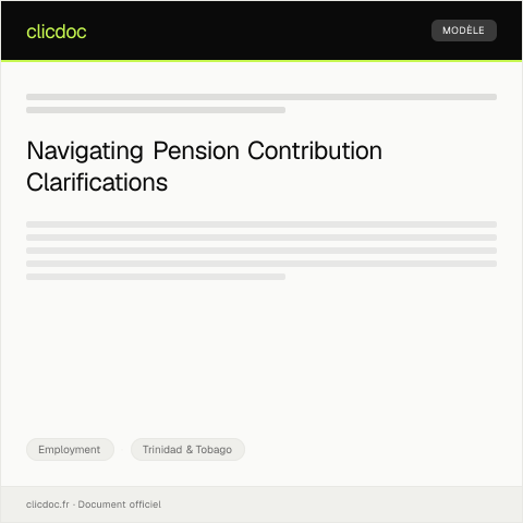 Document preview: Request for Clarification on Pension Contributions — Employment, Trinidad & Tobago