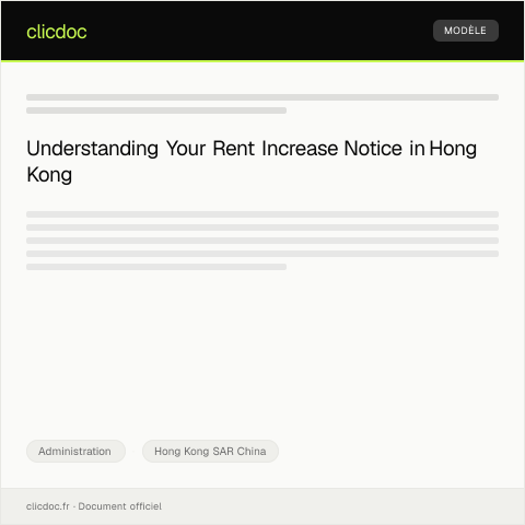 Document preview: Request for Clarification on Rent Increase Notice — Administration, Hong Kong SAR China