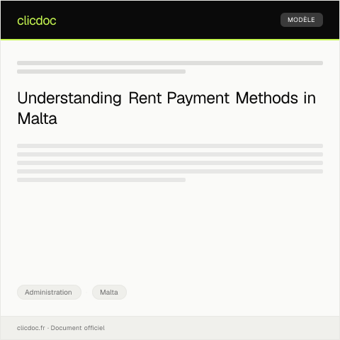 Document preview: Request for Clarification on Rent Payment Methods Accepted by Landlord — Administration, Malta
