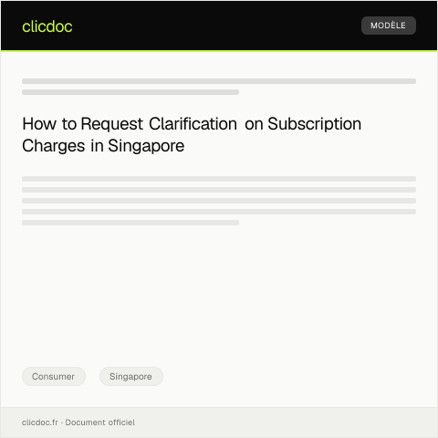 Document preview: Request for Clarification on Subscription Charges — Consumer, Singapore