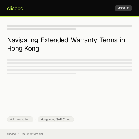 Document preview: Request for Clarification on Extended Warranty Terms — Administration, Hong Kong SAR China