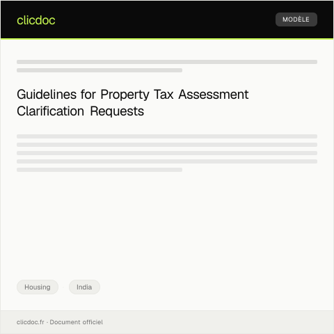 Document preview: Request for Clarification on Property Tax Assessment (Municipal Corporation) — Housing, India