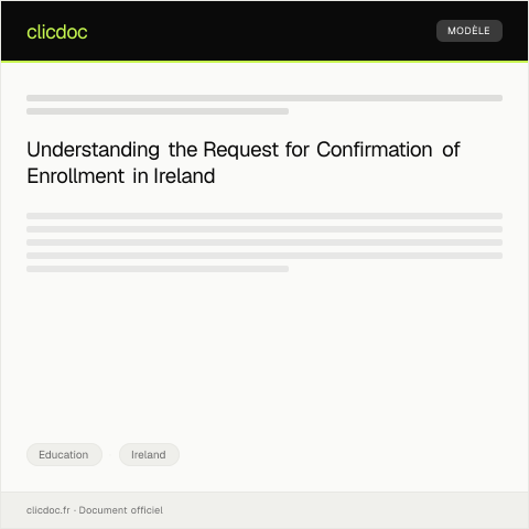Document preview: Request for Confirmation of Enrollment (CE) — Education, Ireland
