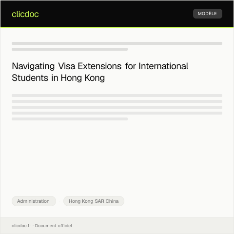 Document preview: Request for Confirmation of Study Period for Visa Extension — Administration, Hong Kong SAR China