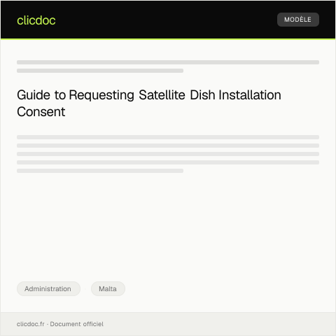 Document preview: Request for Consent to Install Satellite Dish on Rental Property — Administration, Malta