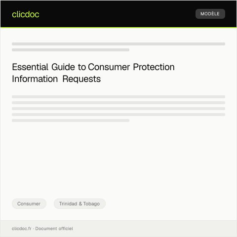 Document preview: Request for Consumer Protection Information — Consumer, Trinidad & Tobago