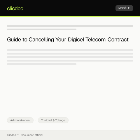 Document preview: Request for Contract Cancellation with Digicel Telecom — Administration, Trinidad & Tobago