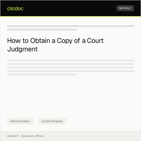 Document preview: Request for Copy of Court Judgment — Administration, United Kingdom
