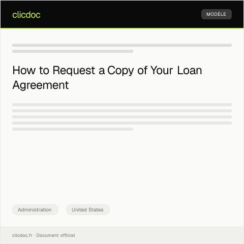 Document preview: Letter Requesting Copy of Loan Agreement from Lender — Administration, United States
