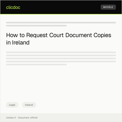 Document preview: Request for Court Document Copies — Legal, Ireland